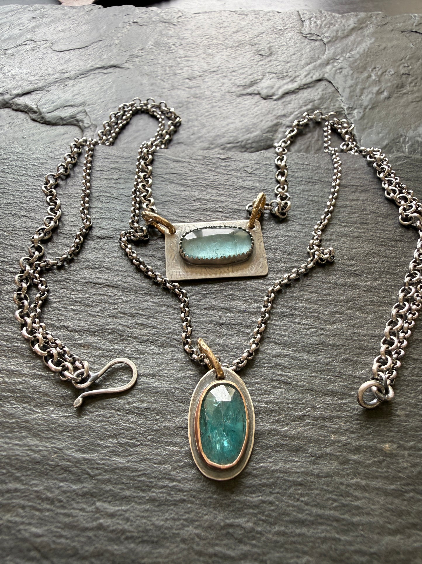 Kyanite and Tourmaline Layered Necklace