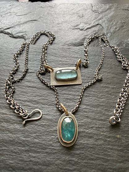 Kyanite and Tourmaline Layered Necklace