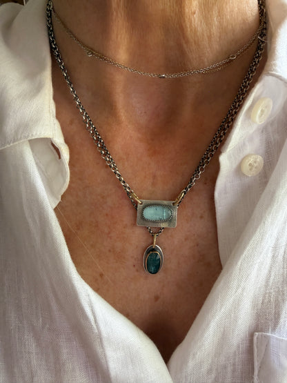Kyanite and Tourmaline Layered Necklace