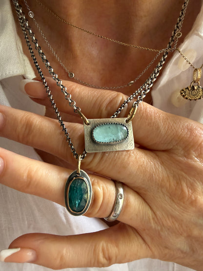 Kyanite and Tourmaline Layered Necklace