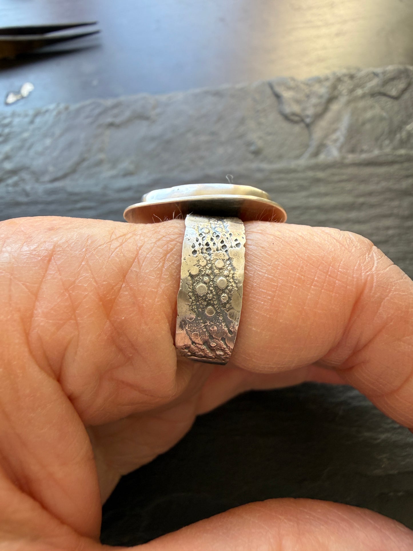 Heart Boulder Opal Ring US 7 UK N 1/2