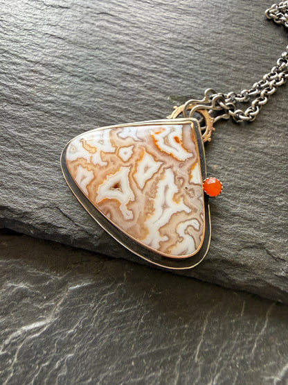 Plume Agate Pendant