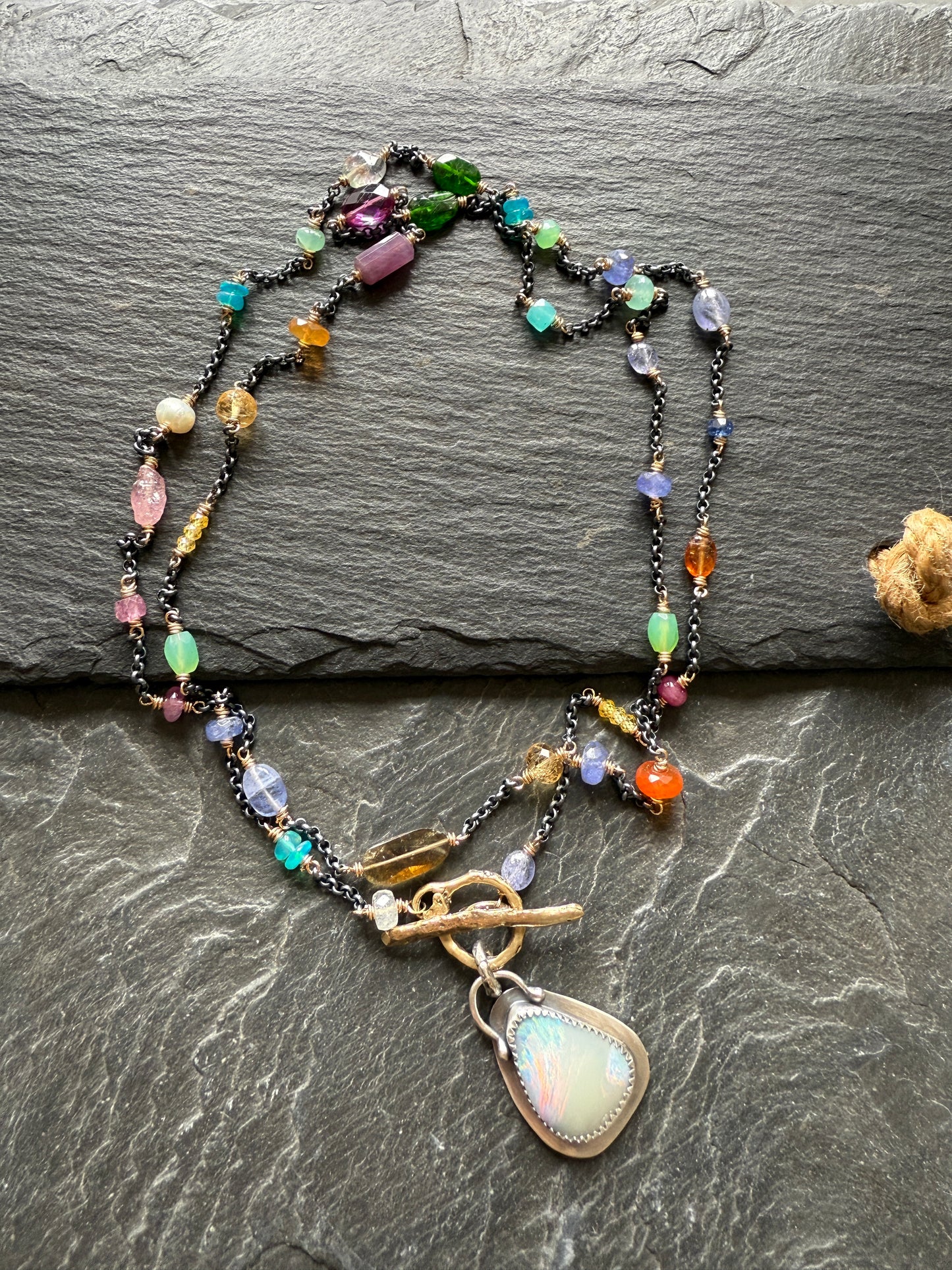 Gemstone and Opal Necklace