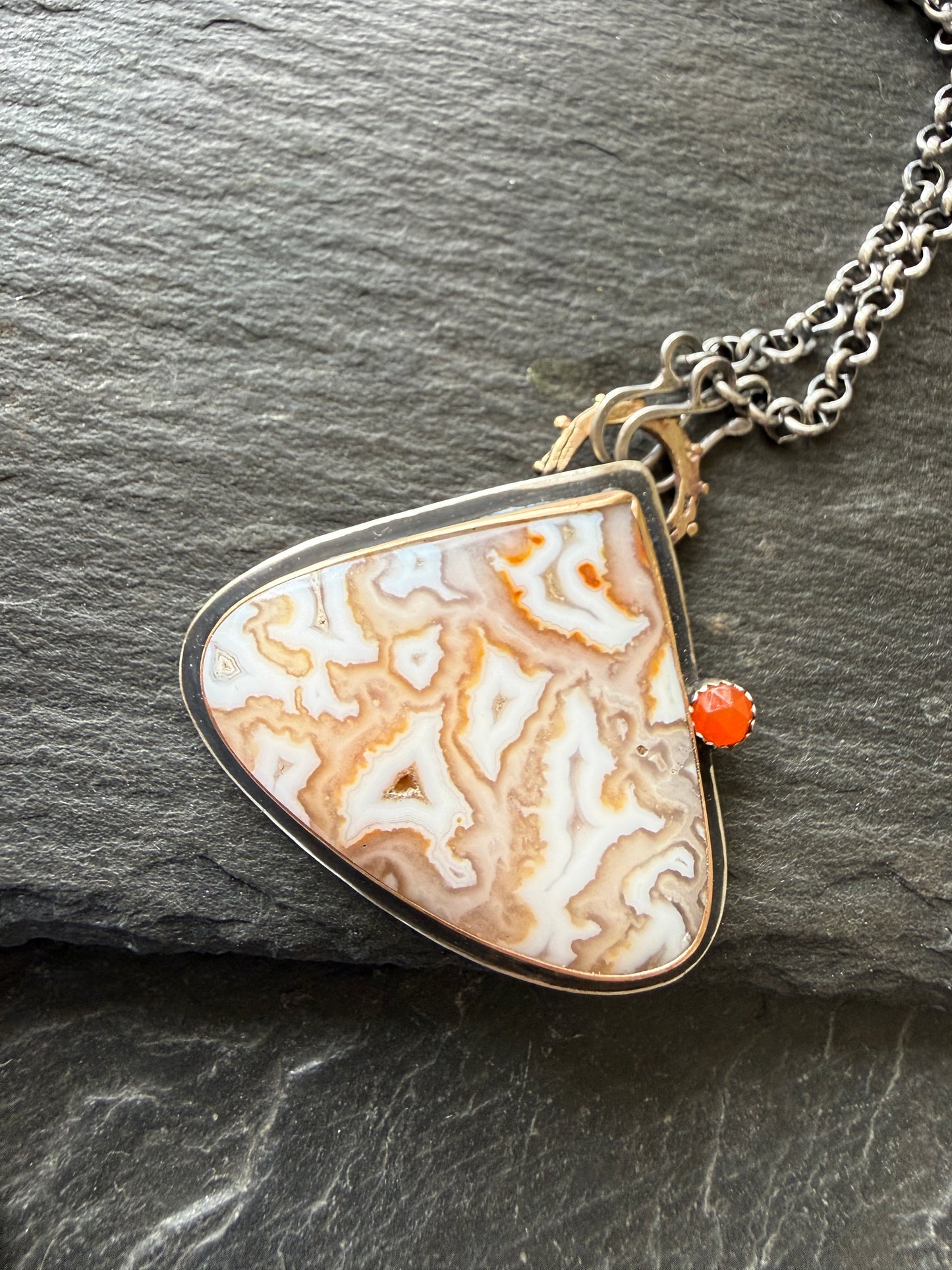 Plume Agate Pendant