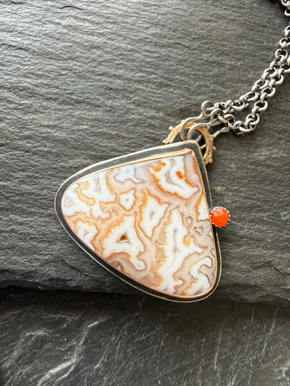 Plume Agate Pendant