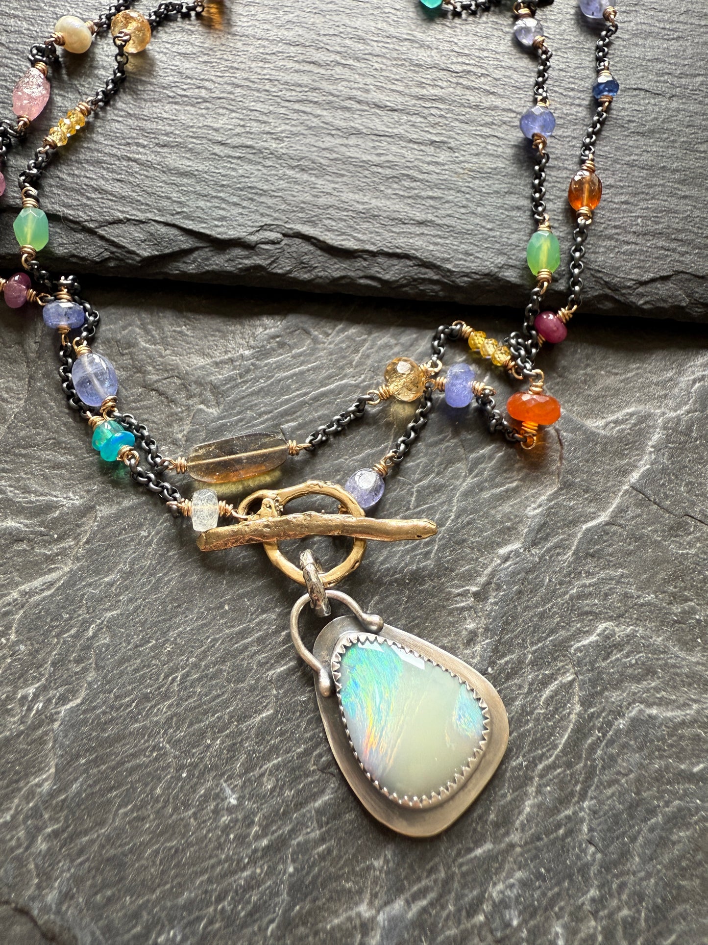 Gemstone and Opal Necklace