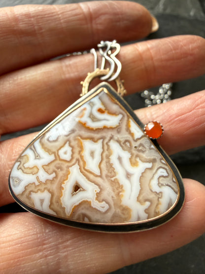 Plume Agate Pendant