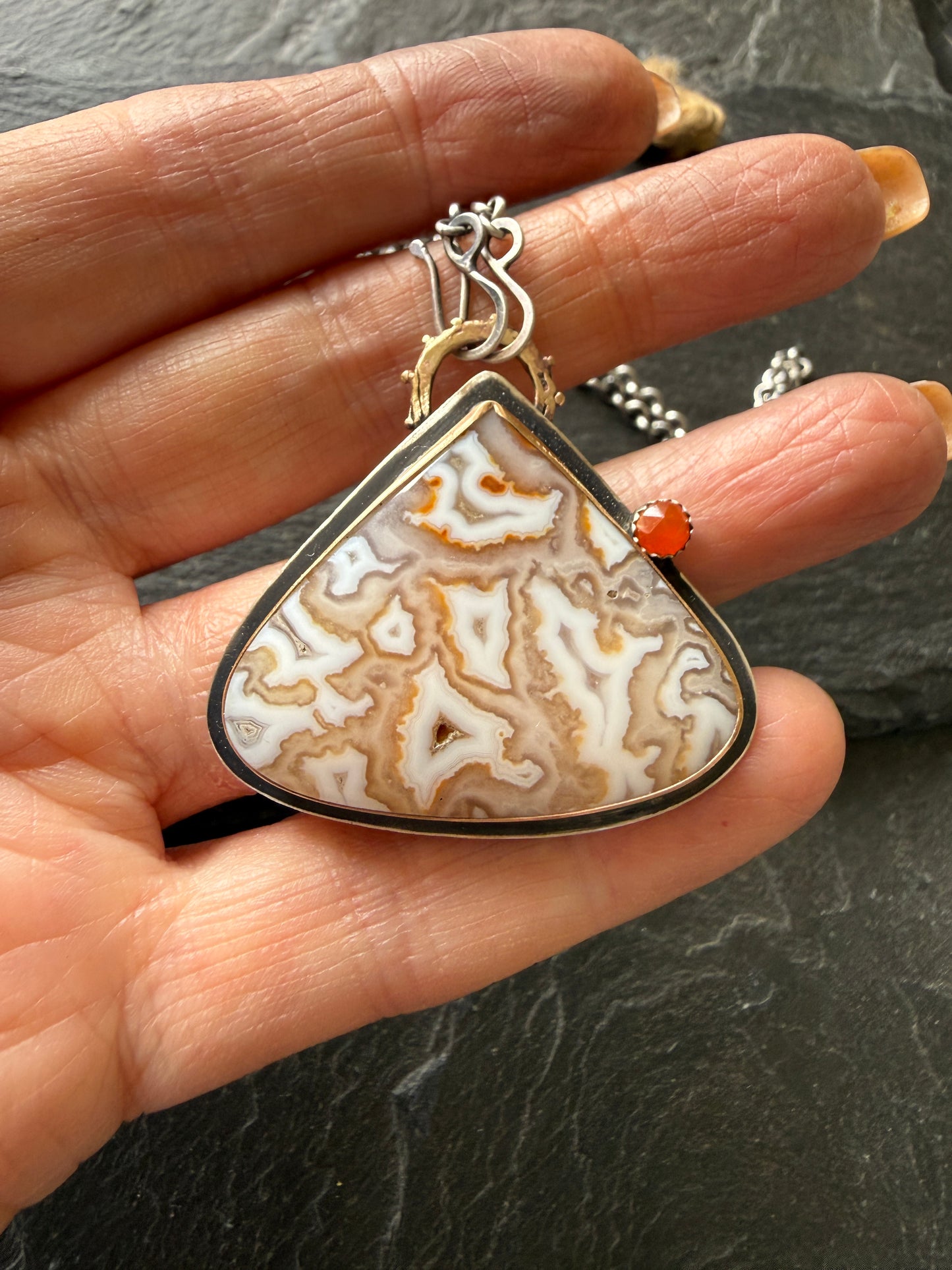Plume Agate Pendant