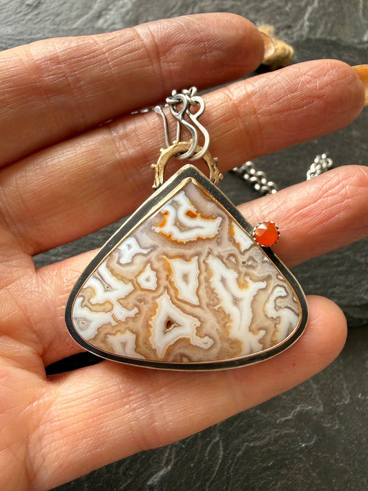 Plume Agate Pendant