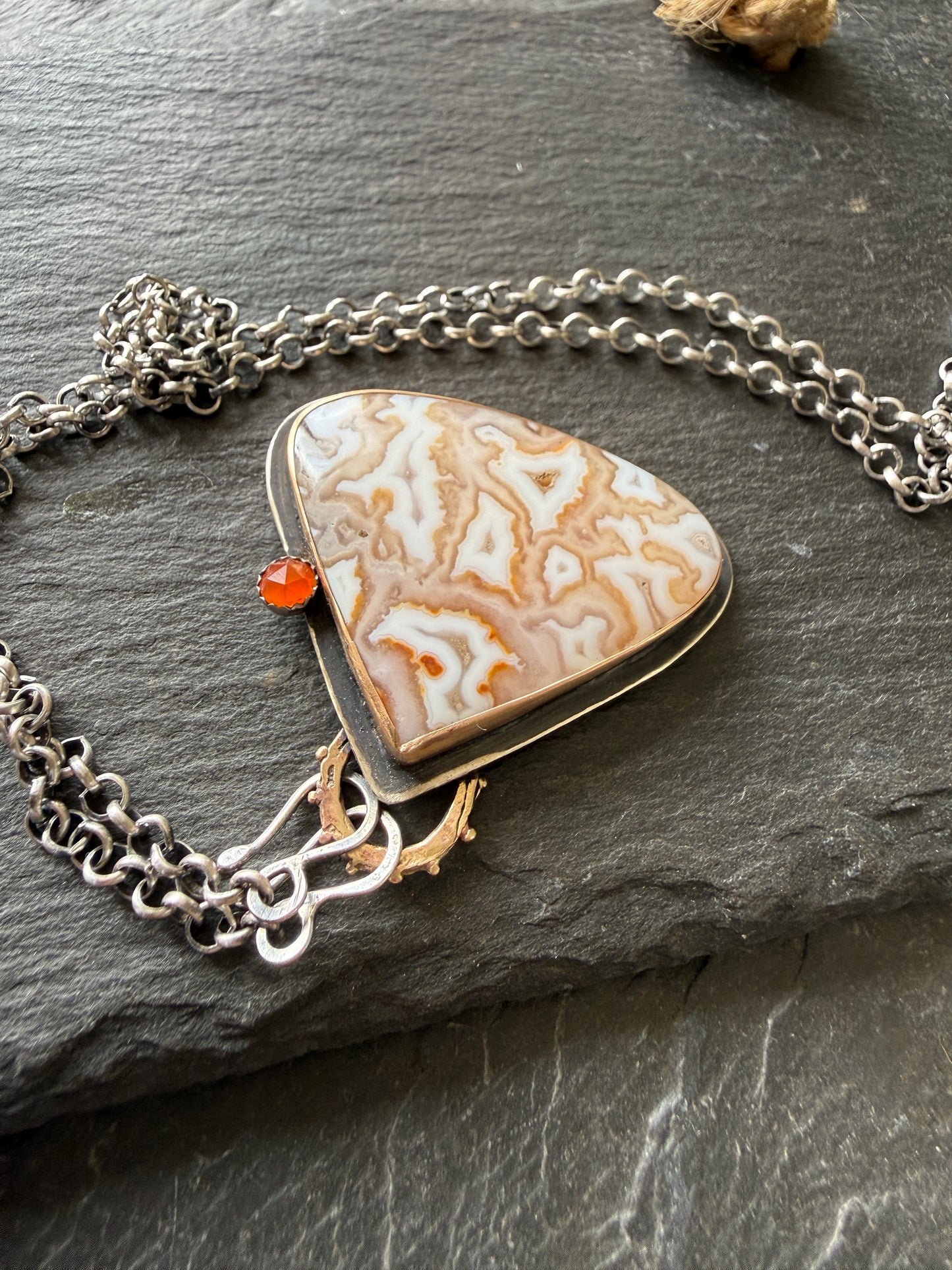 Plume Agate Pendant