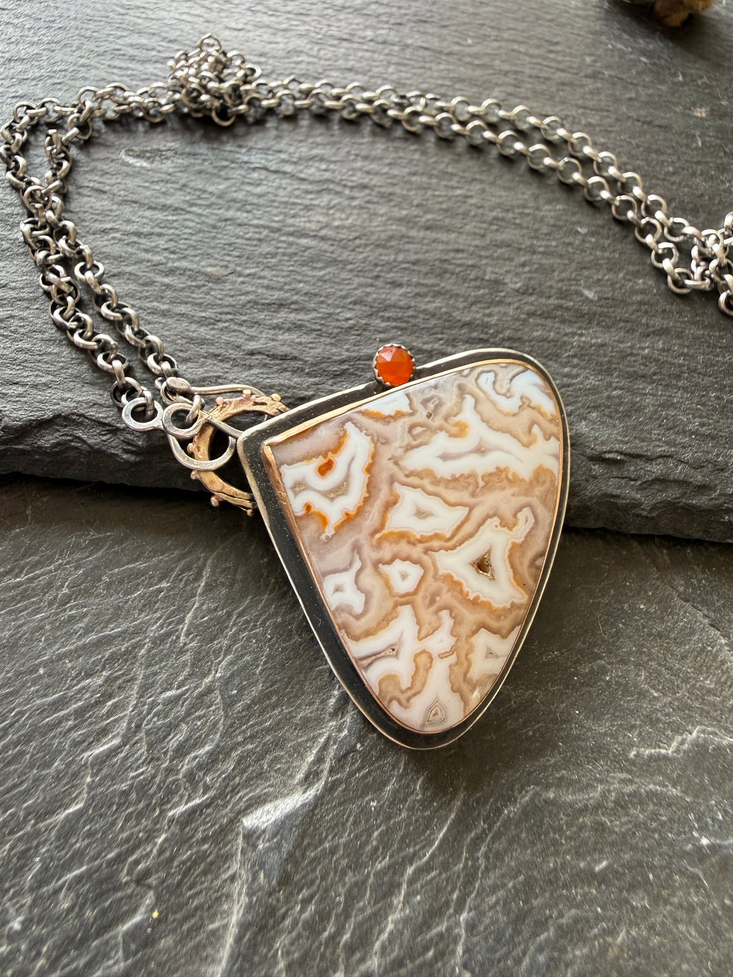 Plume Agate Pendant