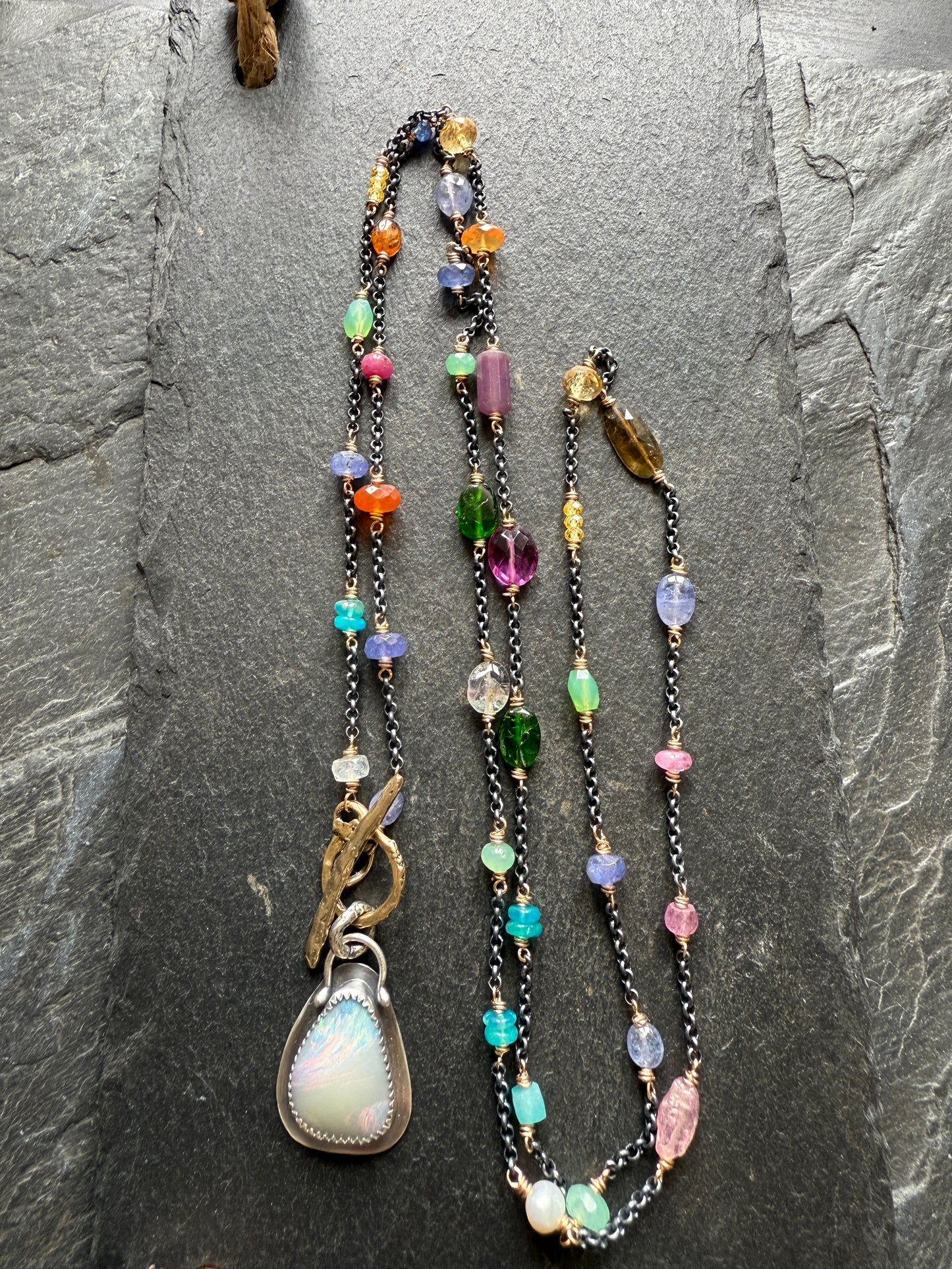 Gemstone and Opal Necklace