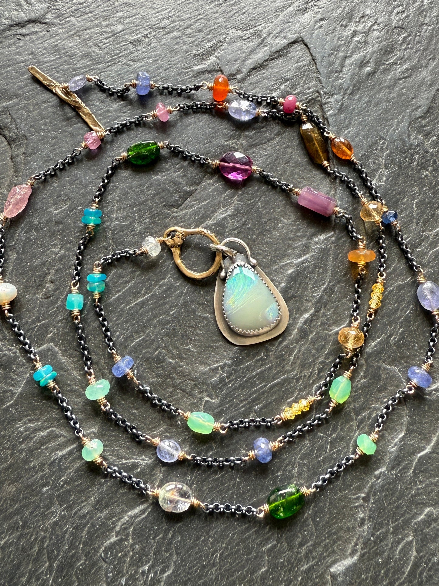 Gemstone and Opal Necklace