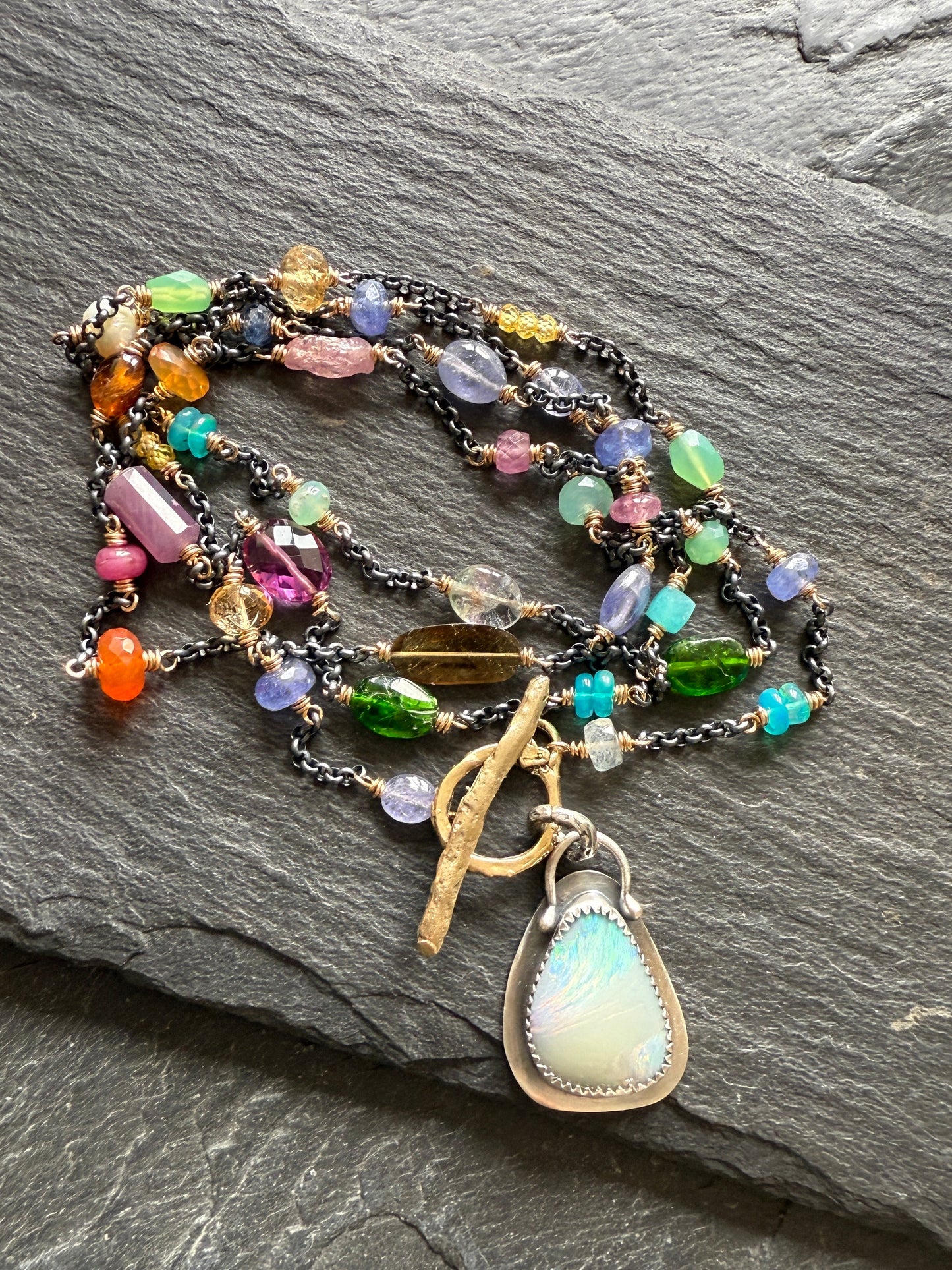 Gemstone and Opal Necklace