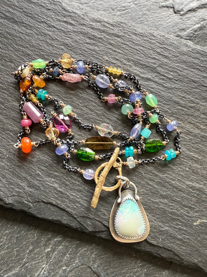 Gemstone and Opal Necklace