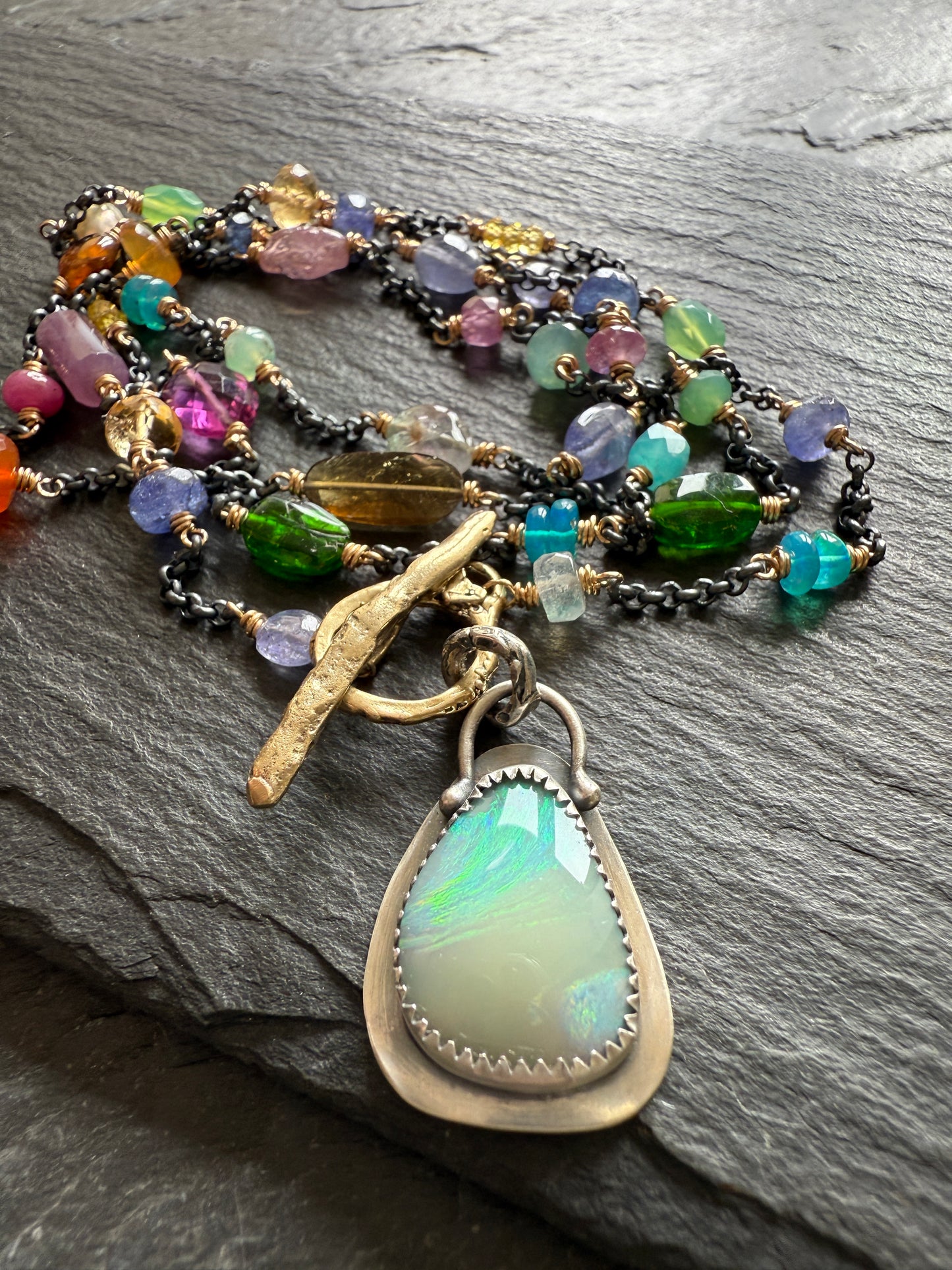 Gemstone and Opal Necklace