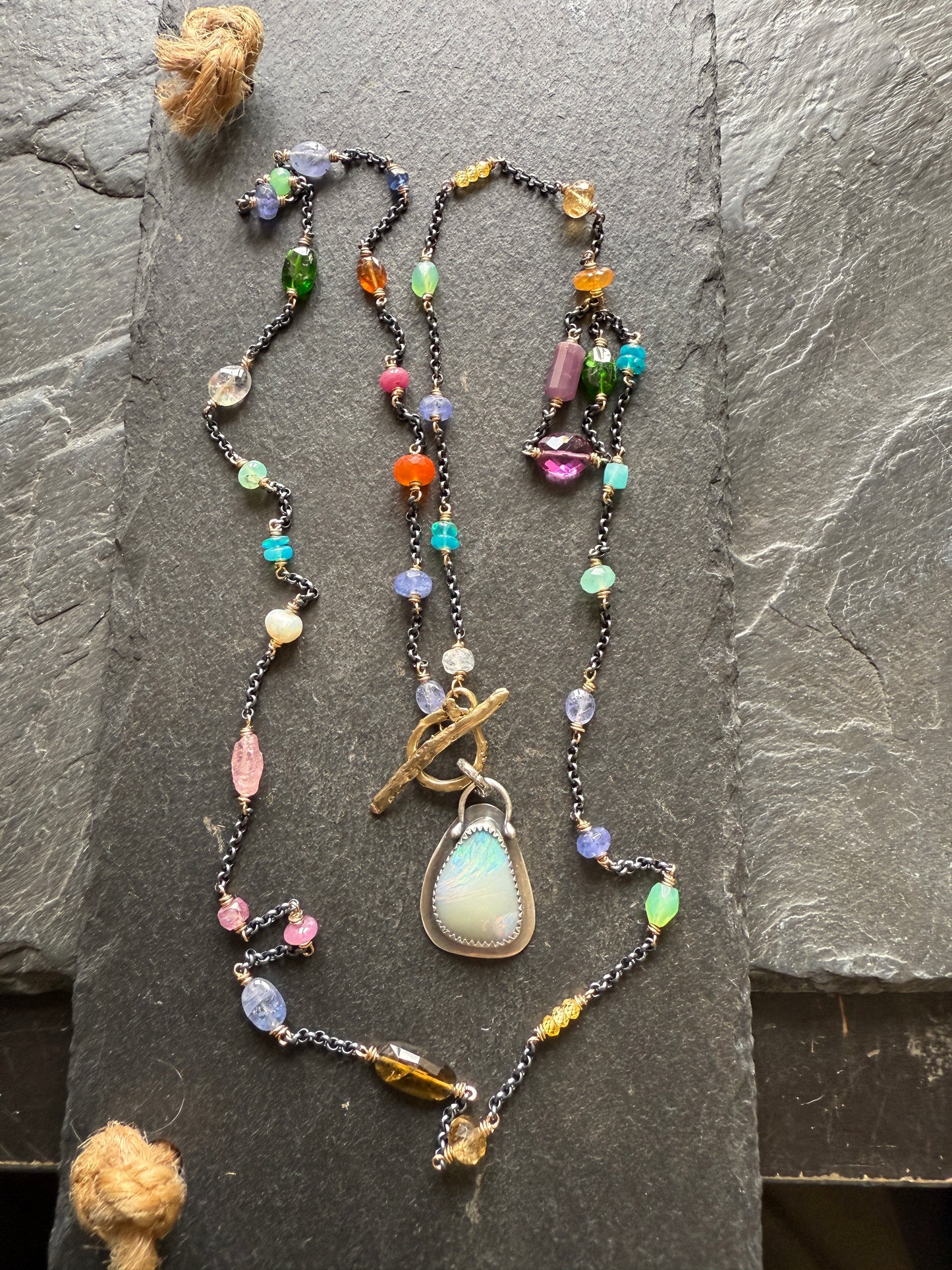Gemstone and Opal Necklace