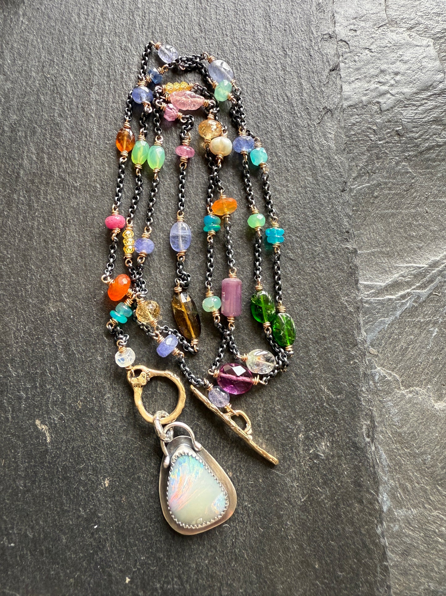 Gemstone and Opal Necklace