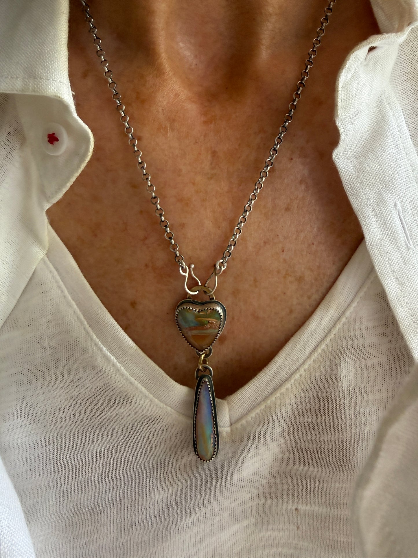Double Boulder Opal Necklace