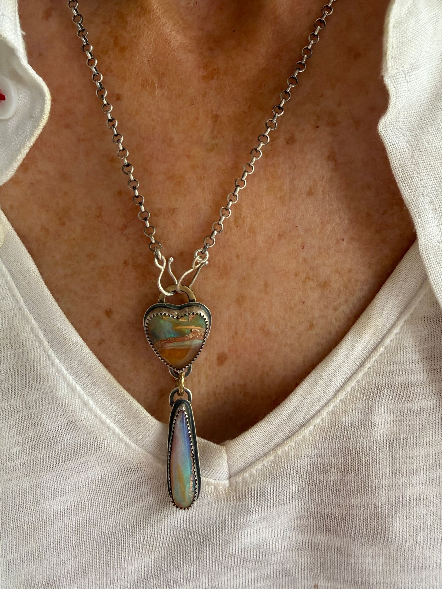Double Boulder Opal Necklace