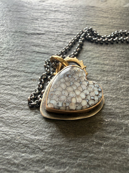 Wrasse Snakeskin Heart Pendant