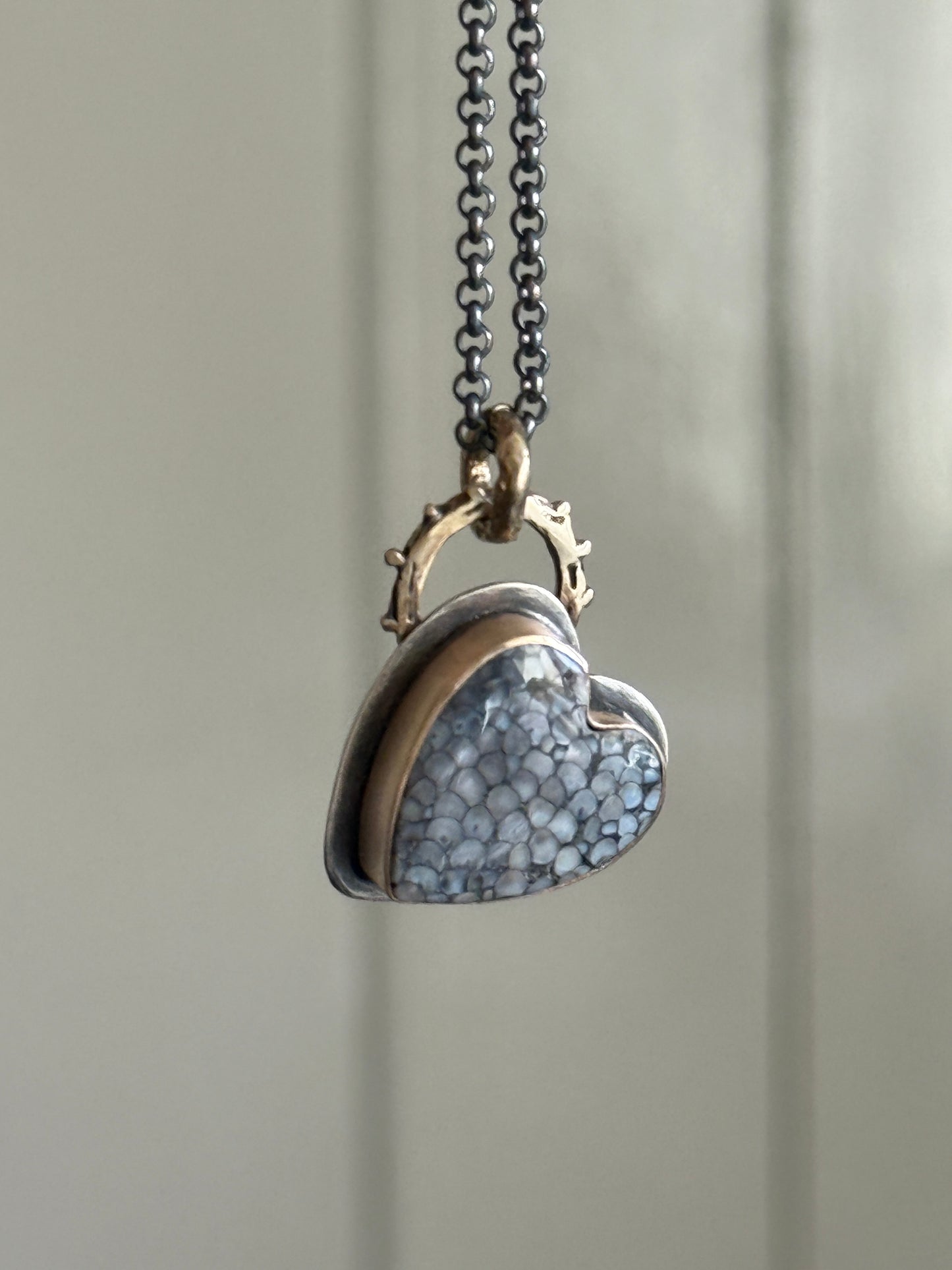 Wrasse Snakeskin Heart Pendant