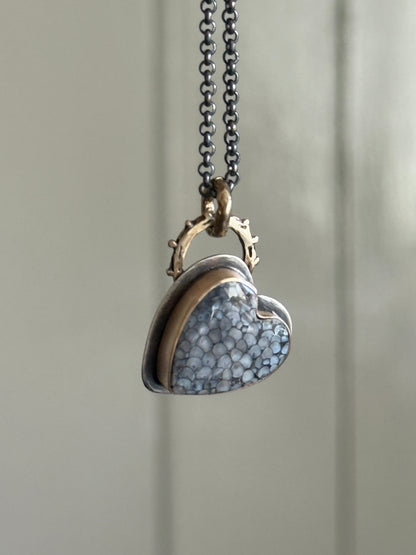 Wrasse Snakeskin Heart Pendant