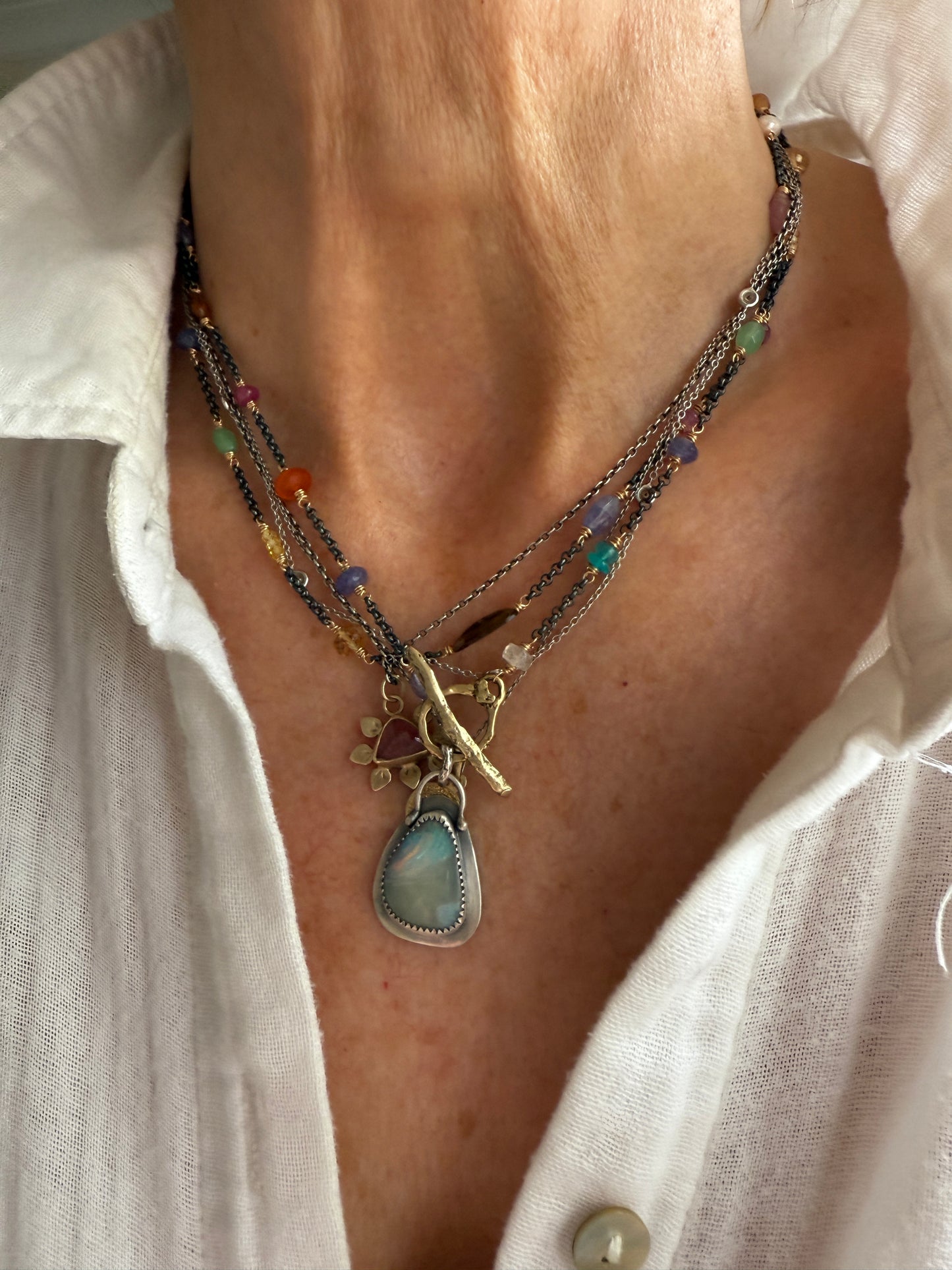 Gemstone and Opal Necklace