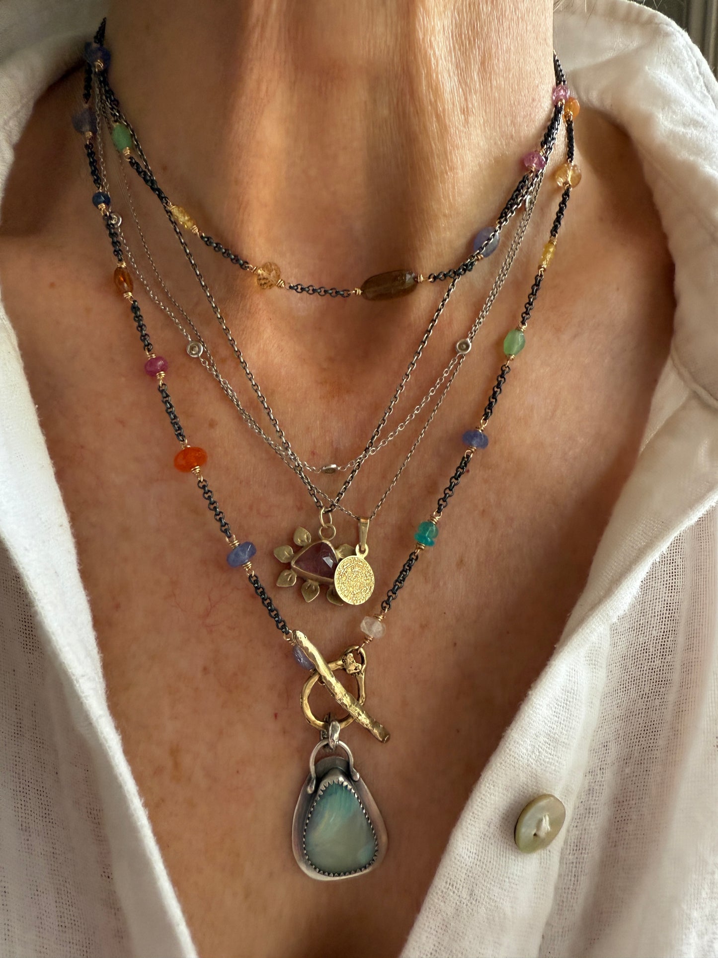 Gemstone and Opal Necklace