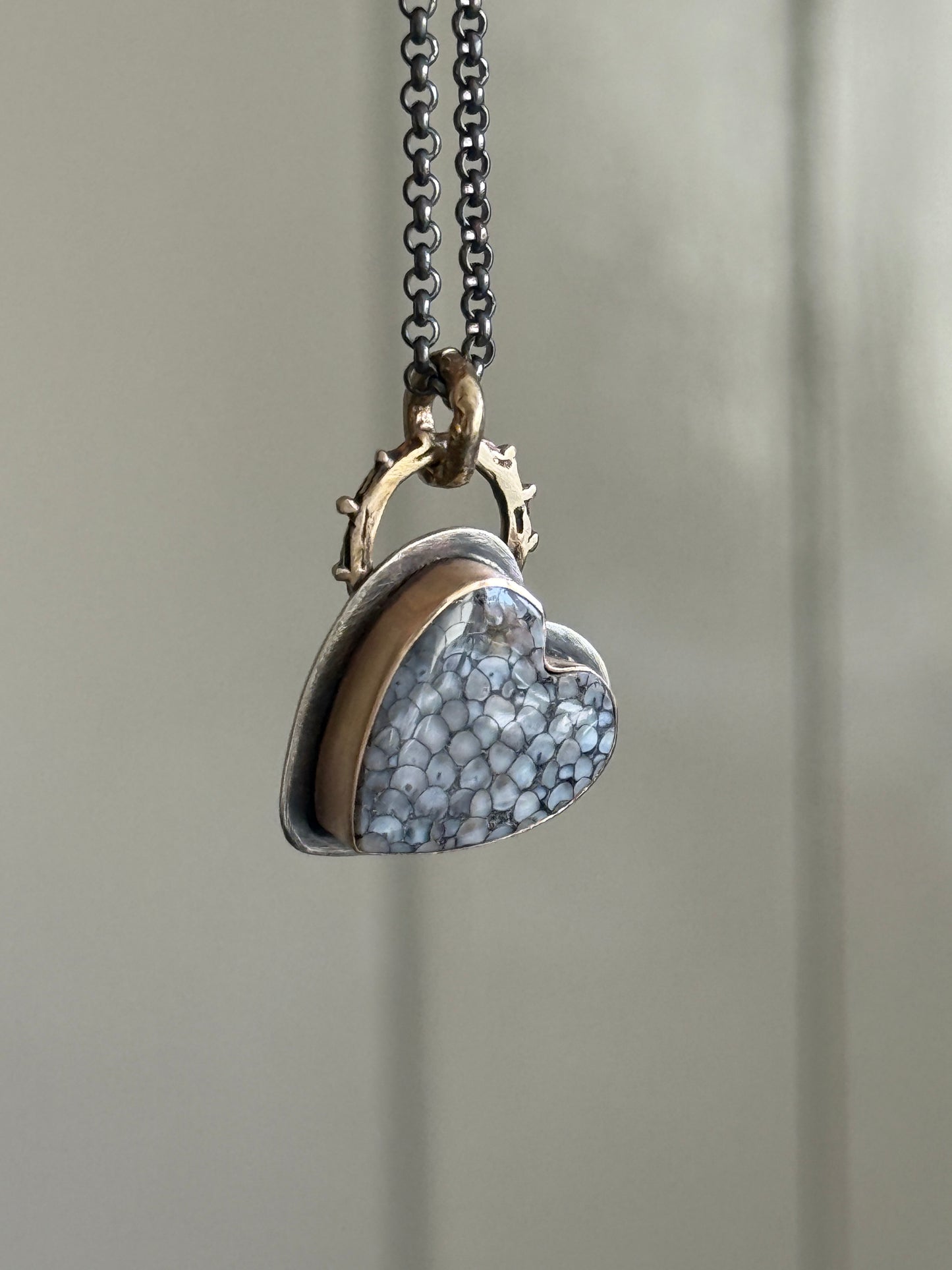 Wrasse Snakeskin Heart Pendant