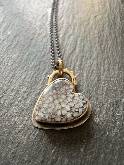 Wrasse Snakeskin Heart Pendant