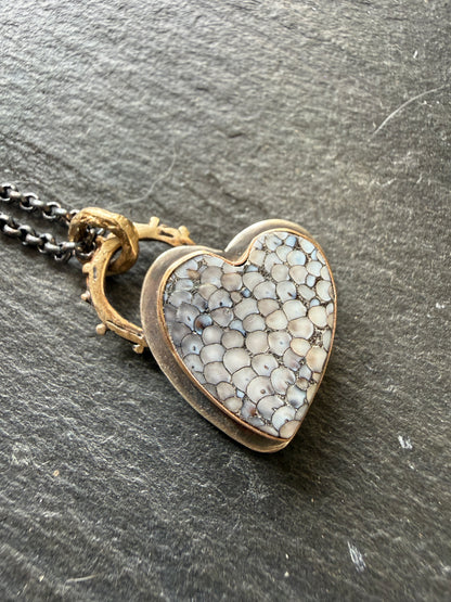 Wrasse Snakeskin Heart Pendant