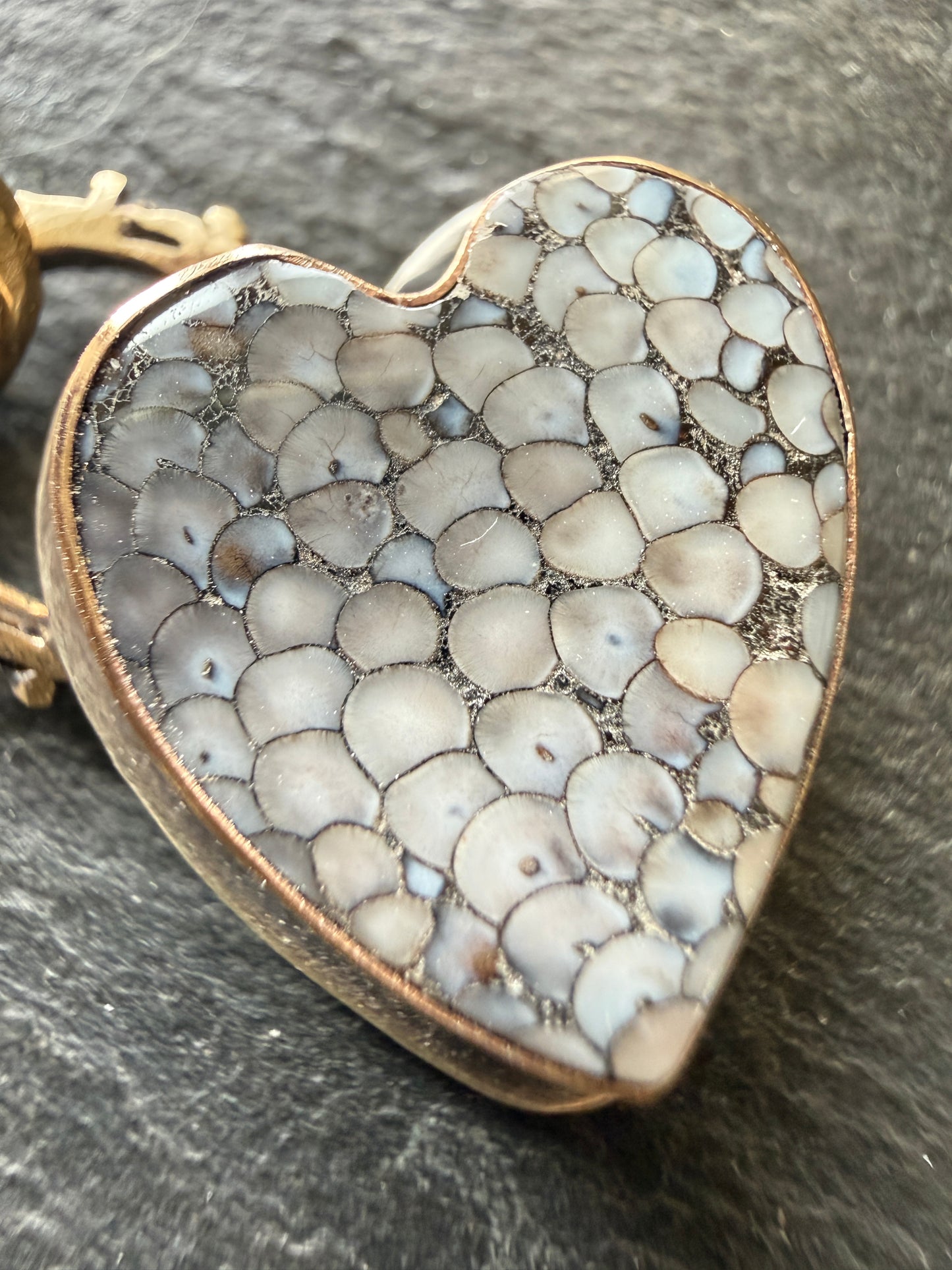 Wrasse Snakeskin Heart Pendant