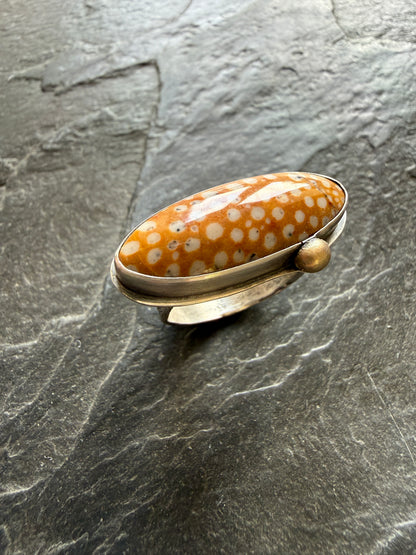 Fawn Jasper Ring US 7 UK N 1/2