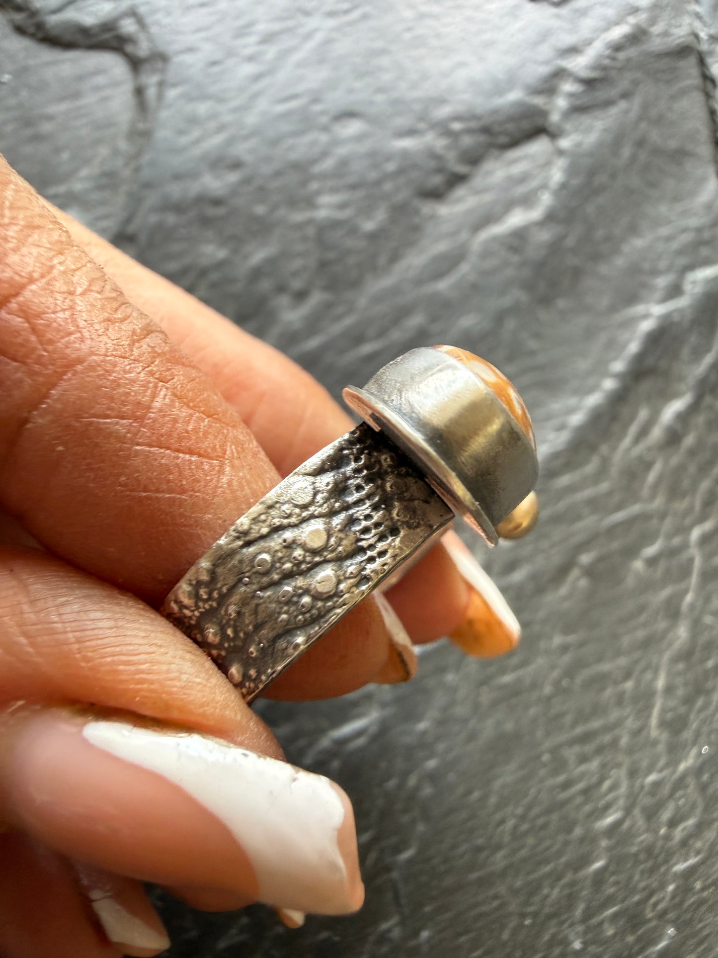Fawn Jasper Ring US 7 UK N 1/2