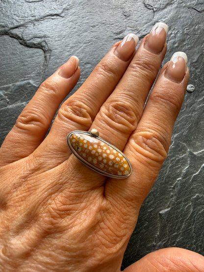 Fawn Jasper Ring US 7 UK N 1/2