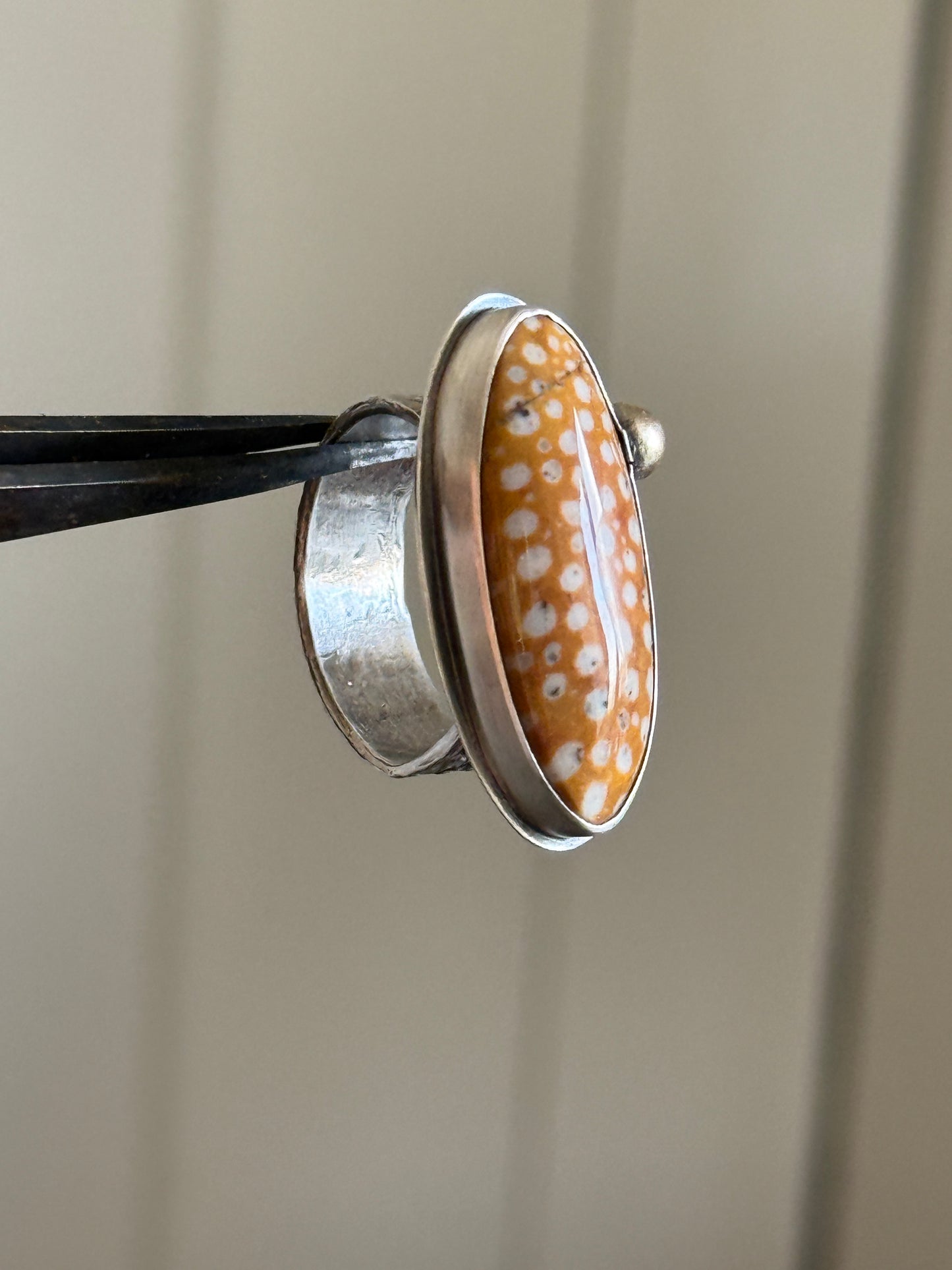 Fawn Jasper Ring US 7 UK N 1/2