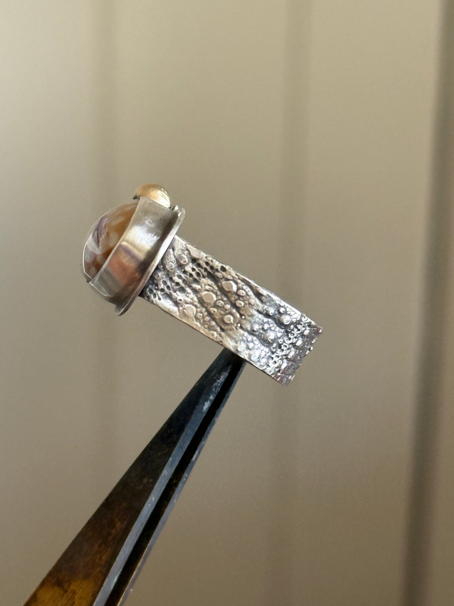 Fawn Jasper Ring US 7 UK N 1/2