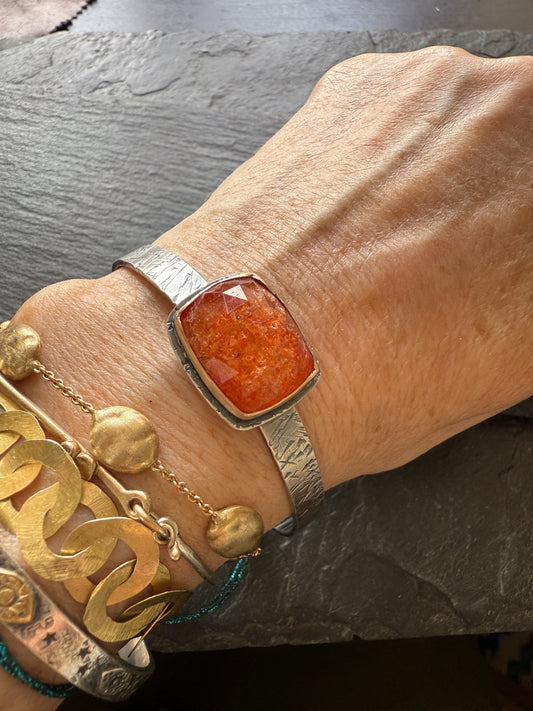 Sunstone Cuff Bangle