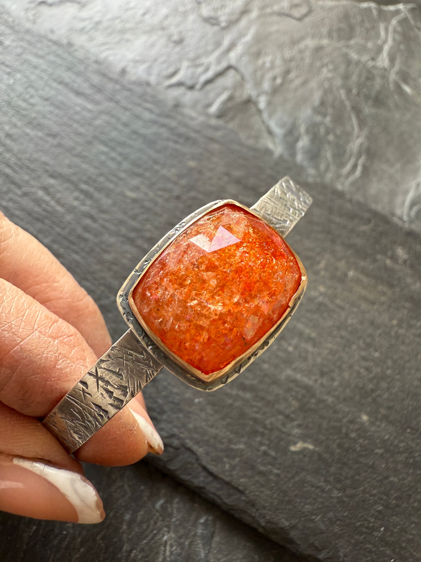 Sunstone Cuff Bangle