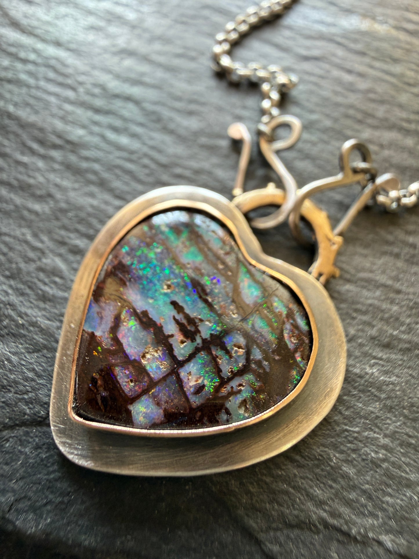 Opal Heart Pendant
