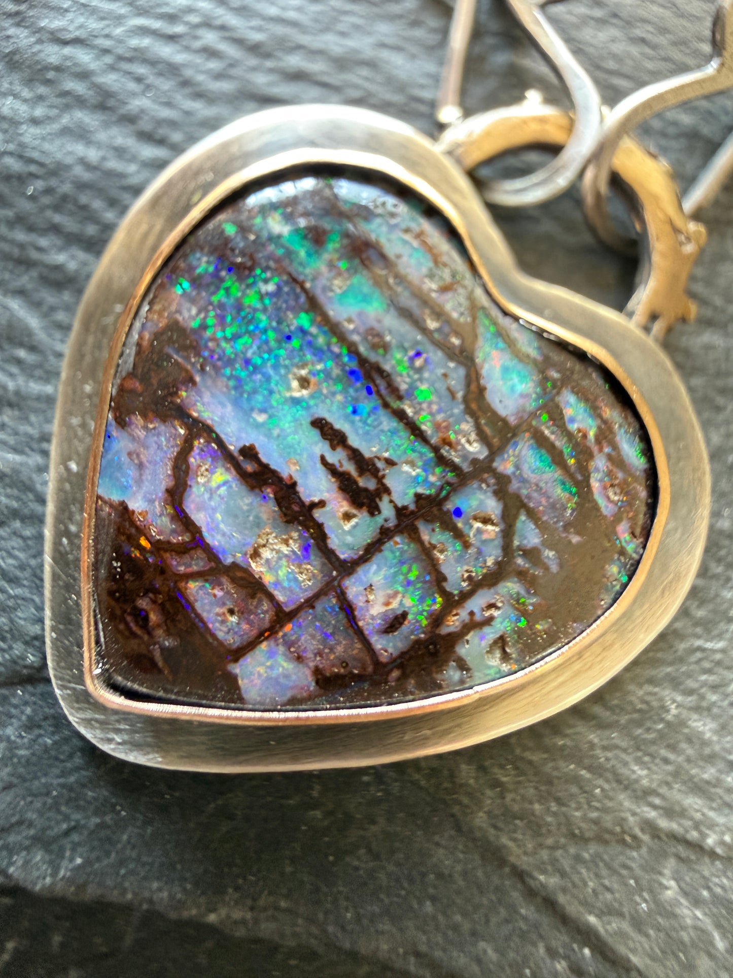 Opal Heart Pendant