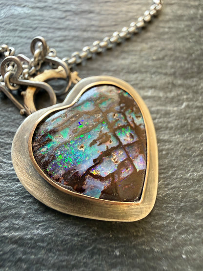 Opal Heart Pendant