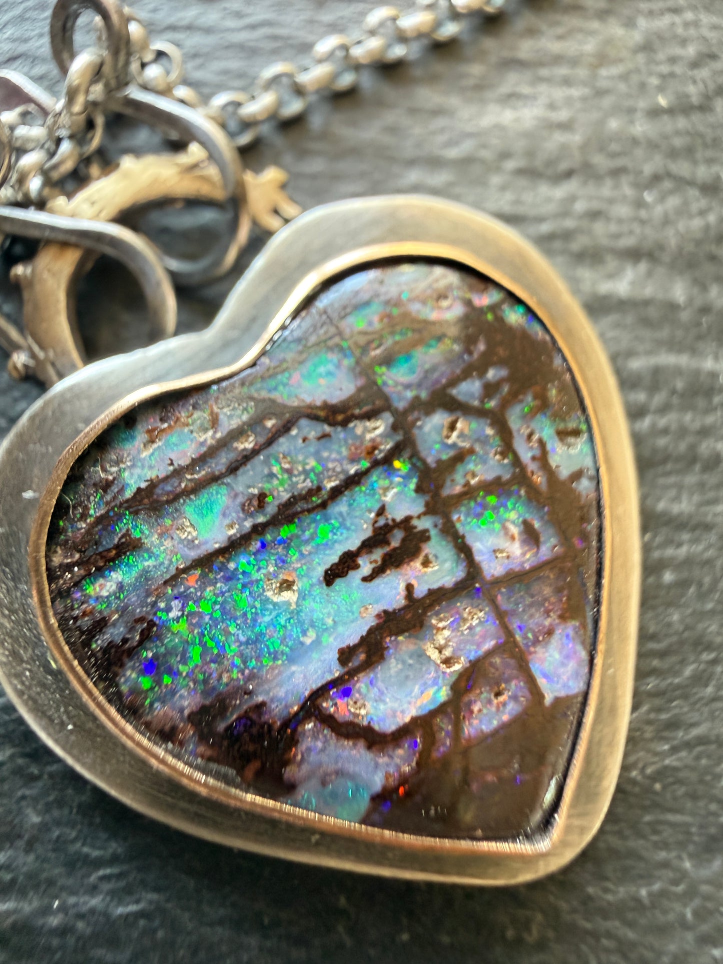 Opal Heart Pendant