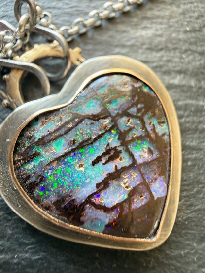 Opal Heart Pendant