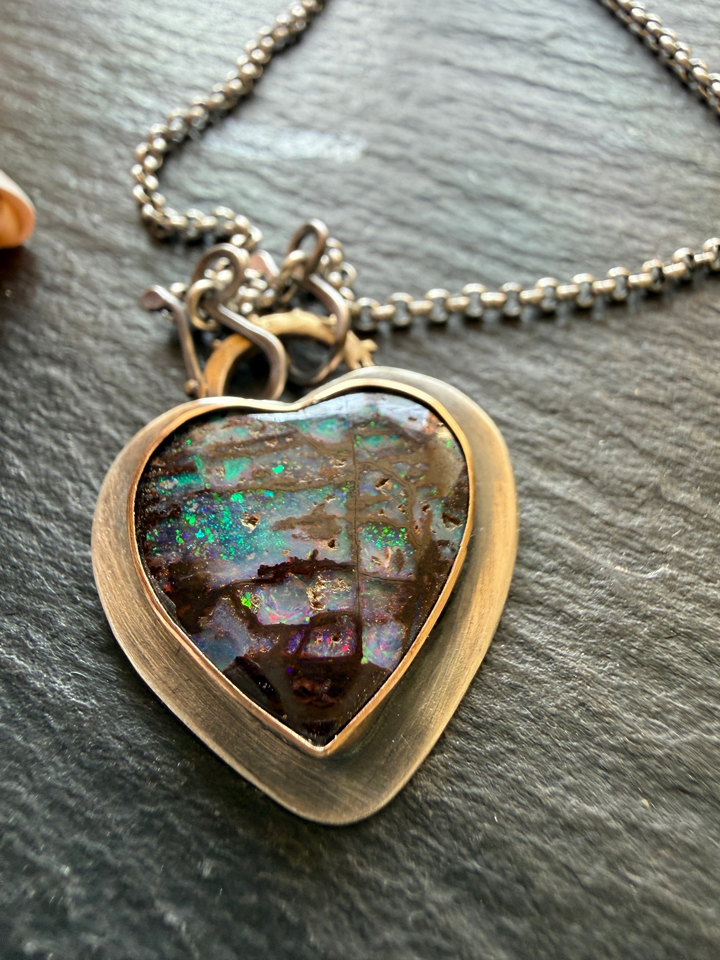 Opal Heart Pendant