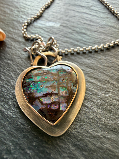 Opal Heart Pendant