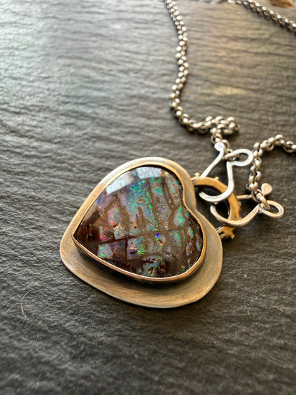 Opal Heart Pendant