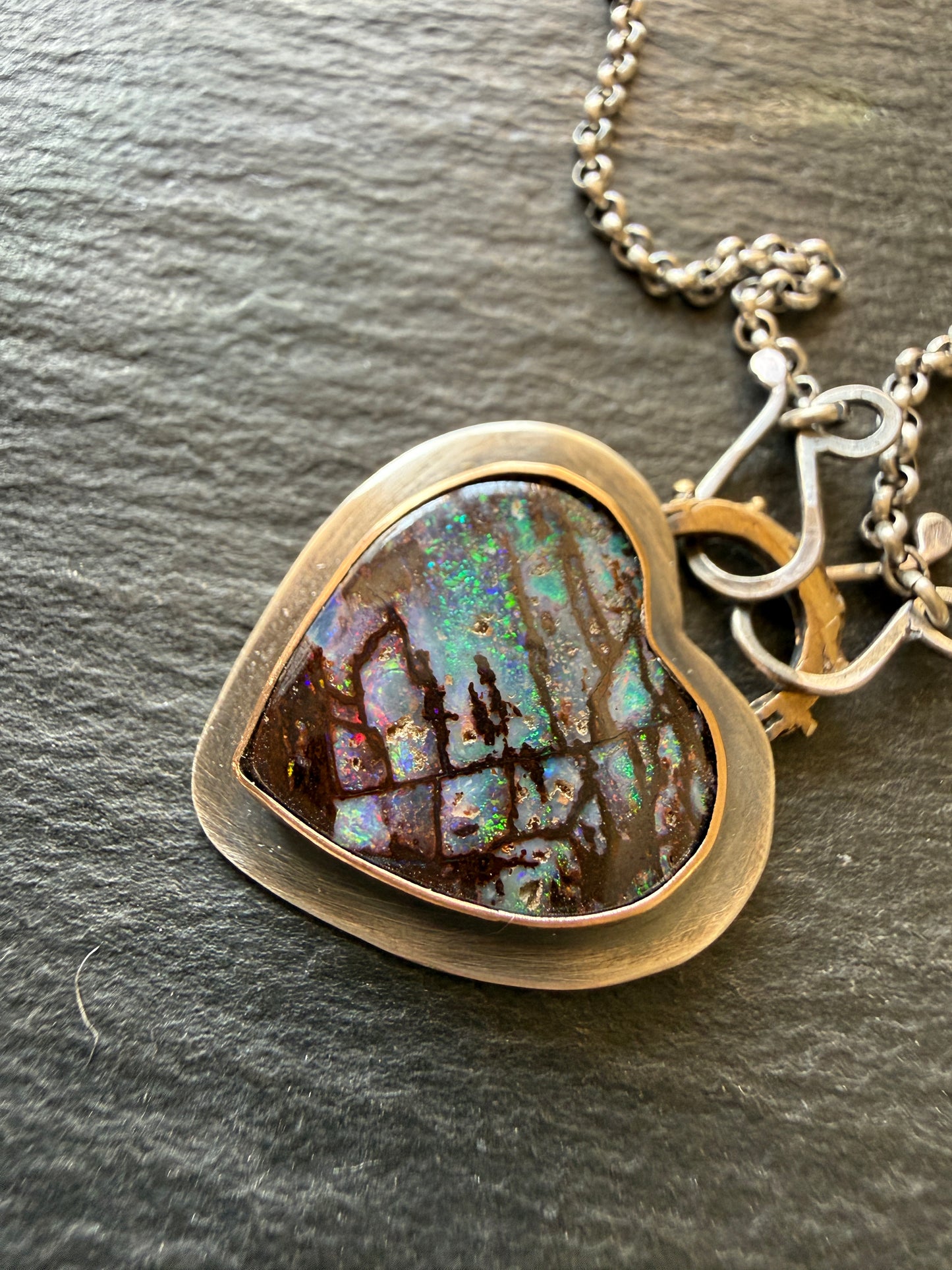 Opal Heart Pendant