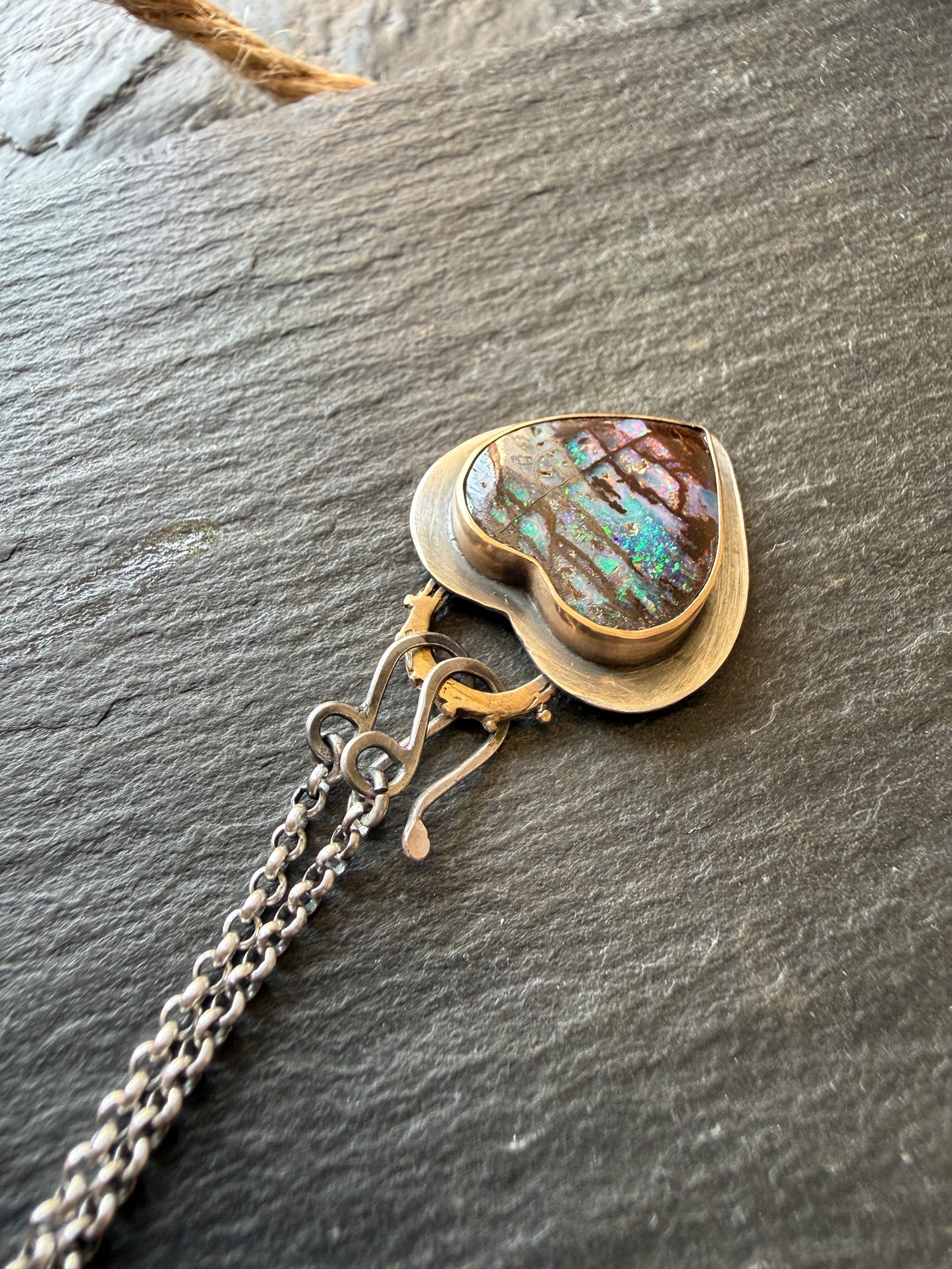 Opal Heart Pendant